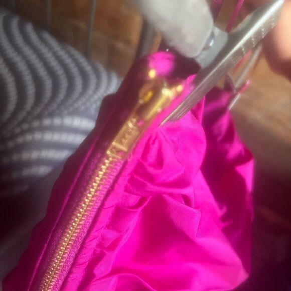 LOVESHACKFANCY Noble Dress Fuchsia Strapless Sash Ruched Mini Dress - Picture 4 of 6